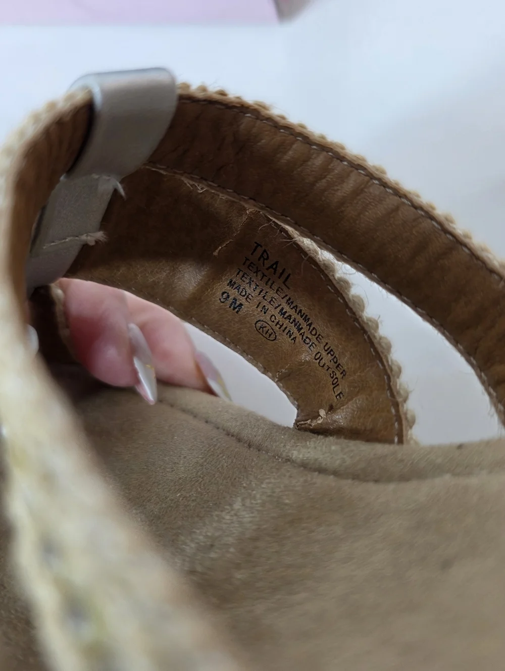 POP Kern Trail Silver & Natural Cork Wedge Thong Slip On Sandals New In Box 9m